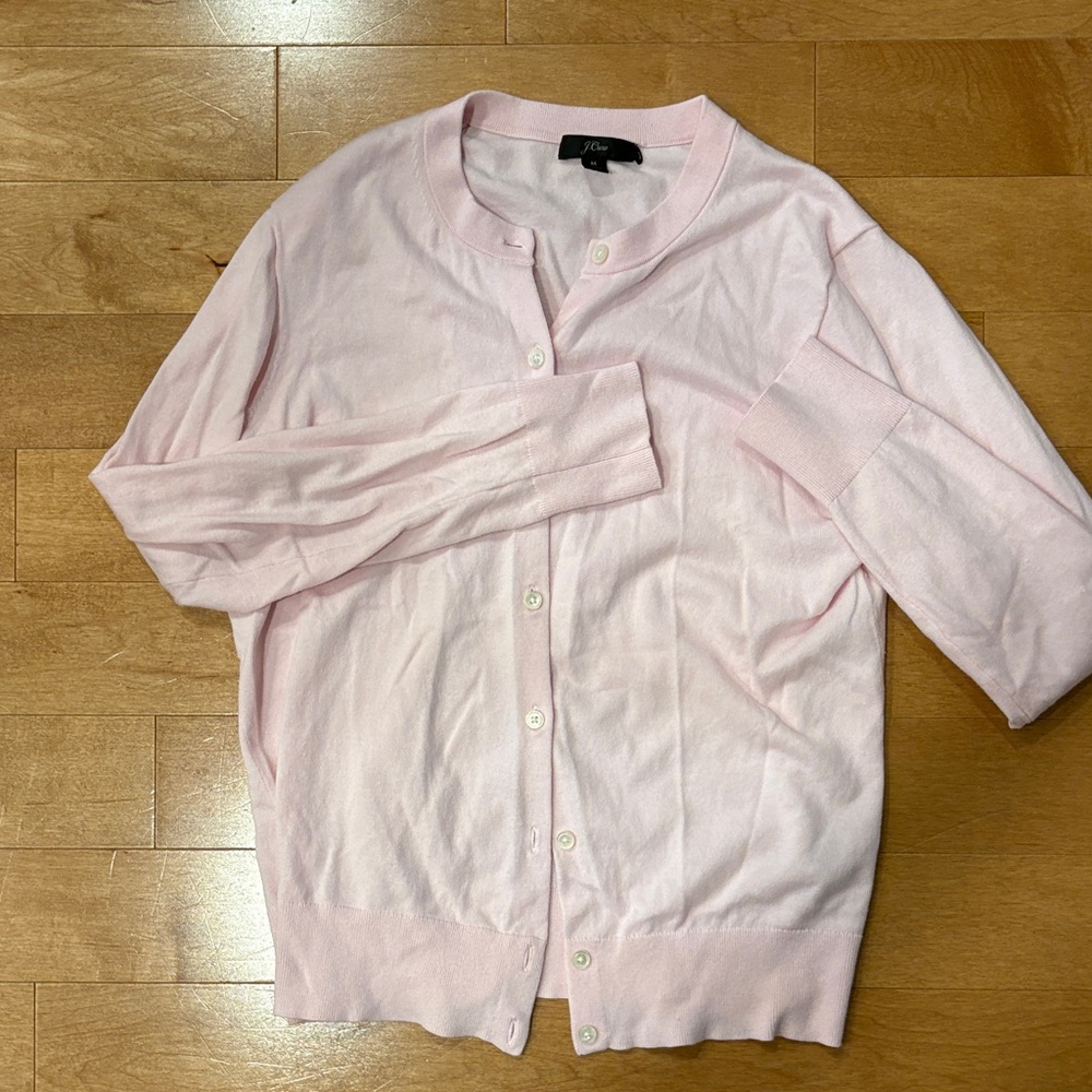 J. Crew Light Pink Button-Up Cardigan